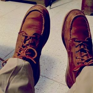 Mens tan leather boots Red Wing boots style 1907